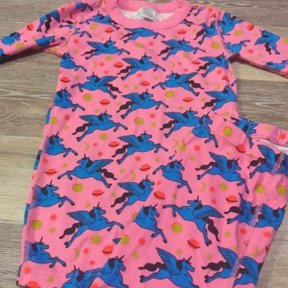 Hanna Anderson girls size‎ 14 2 piece unicorn summer pajama set